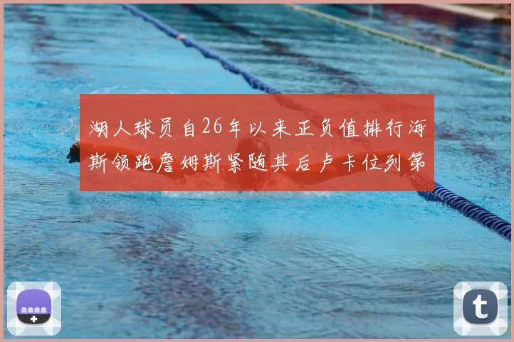 湖人球员自26年以来正负值排行海斯领跑詹姆斯紧随其后卢卡位列第五
